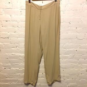 Eileen Fisher silk wide leg pants light gray size pl